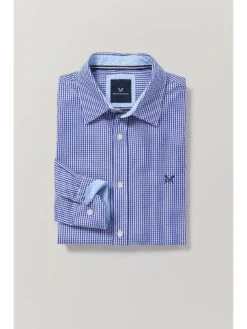 Crew Clothing Crew Classic Micro Gingham Shirt - Light Blue -Barbou Clothing Shop UNNYW SQ6 0000000150 LIGHT BLUE MDd2