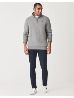 Crew Clothing Classic 1/2 Zip Sweat - Marl Grey -Barbou Clothing Shop UNP36 SQ3 0000000402 MARL GREY MDo