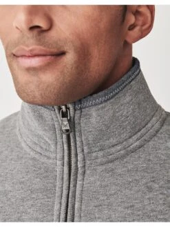 Crew Clothing Classic 1/2 Zip Sweat - Marl Grey -Barbou Clothing Shop UNP36 SQ5 0000000402 MARL GREY MDd1