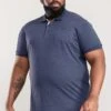 D555 Grant Pique Polo Shirt - Denim Blue Marl