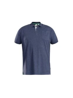 D555 Grant Pique Polo Shirt - Denim Blue Marl -Barbou Clothing Shop UV2FS SQ3 0000004531 DENIM MARL MDo