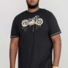 D555 Rochester Motor Bike With Drip Effect Printed T-Shirt - Black -Barbou Clothing Shop UV2HL SQ1 0000000004 BLACK MDf