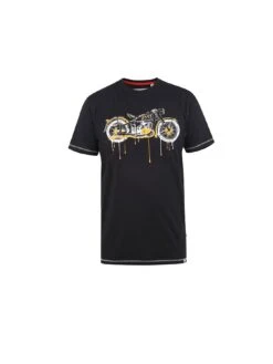 D555 Rochester Motor Bike With Drip Effect Printed T-Shirt - Black -Barbou Clothing Shop UV2HL SQ4 0000000004 BLACK MDd