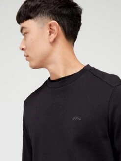 BOSS Salbo Curved Logo Sweatshirt - Black -Barbou Clothing Shop UVASN SQ4 0000000004 BLACK MDd