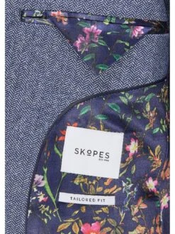 Skopes Jude Herringbone Tailored Fit Jacket - Blue -Barbou Clothing Shop UZK4T SQ5 0000000020 BLUE MDd1