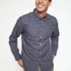 Everyday Long Sleeve Button Down Oxford Shirt - Navy -Barbou Clothing Shop UZMMA SQ1 0000000048 NAVY MDf