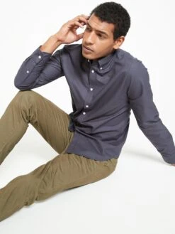 Everyday Long Sleeve Button Down Oxford Shirt - Navy -Barbou Clothing Shop UZMMA SQ4 0000000048 NAVY MDd