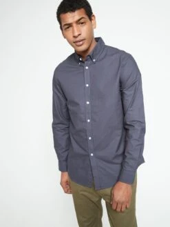 Everyday Long Sleeve Button Down Oxford Shirt - Navy -Barbou Clothing Shop UZMMA SQ5 0000000048 NAVY MDd1