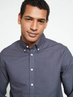 Everyday Long Sleeve Button Down Oxford Shirt - Navy -Barbou Clothing Shop UZMMA SQ6 0000000048 NAVY MDd2