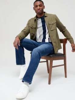 Very Man Premium Straight Stretch Jeans - Mid Blue -Barbou Clothing Shop UZMS9 SQ5 0000000190 MID BLUE MDd1