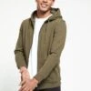 Everyday Essential Zip Through Hoodie - Khaki -Barbou Clothing Shop UZMSA SQ1 0000000058 KHAKI MDf