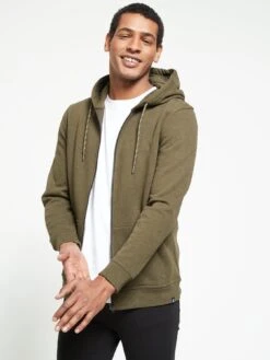 Everyday Essential Zip Through Hoodie - Khaki
