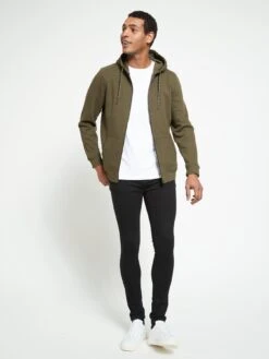 Everyday Essential Zip Through Hoodie - Khaki -Barbou Clothing Shop UZMSA SQ3 0000000058 KHAKI MDo