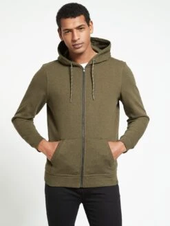 Everyday Essential Zip Through Hoodie - Khaki -Barbou Clothing Shop UZMSA SQ5 0000000058 KHAKI MDd1