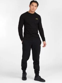 Barbour International Small Logo Long Sleeve T-shirt - Black -Barbou Clothing Shop V2WCE SQ3 0000000004 BLACK MDo