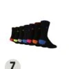Jeff Banks 7pk Plain Socks - Black -Barbou Clothing Shop V5BNY SQ1 0000000004 BLACK SLf