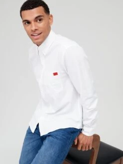 HUGO Evito Oxford Shirt - White -Barbou Clothing Shop V6SYF SQ4 0000000013 WHITE MDd