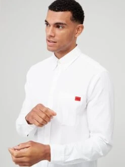 HUGO Evito Oxford Shirt - White -Barbou Clothing Shop V6SYF SQ5 0000000013 WHITE MDd1