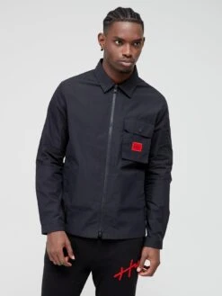 HUGO Emmond Overshirt - Navy  -Barbou Clothing Shop V6SYG SQ5 0000000004 BLACK MDd1