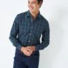 Crew Clothing Long Sleeve Dover Tartan Check Shirt -Barbou Clothing Shop V8MZS SQ1 0000000047 GREEN MDf