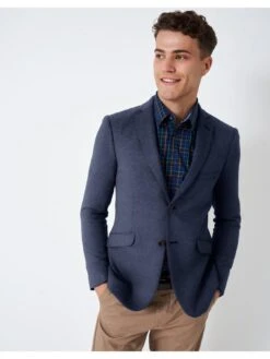 Crew Clothing Birdseye Jersey Blazer - Navy