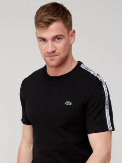 Lacoste Taping Small Logo T-Shirt - Black -Barbou Clothing Shop V8WVI SQ4 0000000004 BLACK MDd