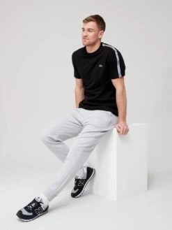 Lacoste Taping Small Logo T-Shirt - Black -Barbou Clothing Shop V8WVI SQ5 0000000004 BLACK MDd1