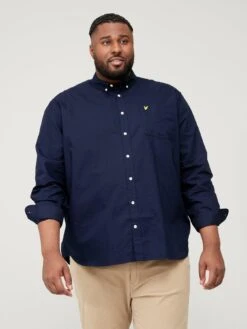 Lyle & Scott Big & Tall Regular Fit Flannel Pocket Shirt - Navy -Barbou Clothing Shop V94ND SQ5 0000000048 NAVY MDd1