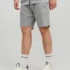 Jack & Jones PLUS Small Logo Sweat Shorts - Light Grey