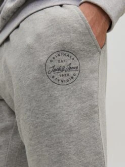 Jack & Jones PLUS Small Logo Sweat Shorts - Light Grey -Barbou Clothing Shop V9I5F SQ4 0000000215 LIGHT GREY MDd