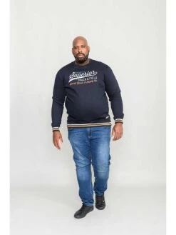 D555 Marlow Superior Track And Field Print Crew Neck Sweatshirt -Barbou Clothing Shop V9LMT SQ4 0000000048 NAVY MDd