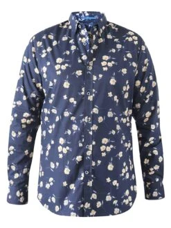 D555 Rooksey Floral Print Concealed Button Down Collar Shirt -Barbou Clothing Shop V9LN2 SQ2 0000000048 NAVY MDb