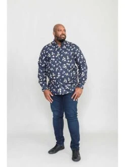 D555 Rooksey Floral Print Concealed Button Down Collar Shirt -Barbou Clothing Shop V9LN2 SQ4 0000000048 NAVY MDd