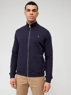 Farah Vance Full Zip Sweat - Navy
