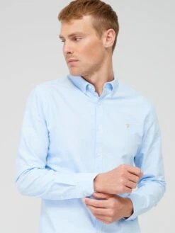 Farah Brewer Shirt - Blue -Barbou Clothing Shop V9Z3Y SQ4 0000000150 LIGHT BLUE MDd