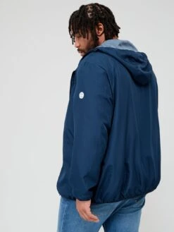 Jack & Jones Big & Tall Zip Thru Hooded Jacket - Navy -Barbou Clothing Shop V9ZXG SQ2 0000000048 NAVY MDb