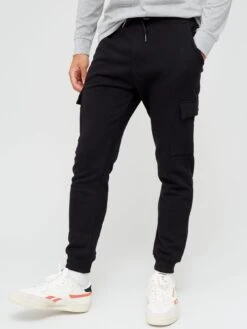 Very Man Cargo Pocket Joggers- Black