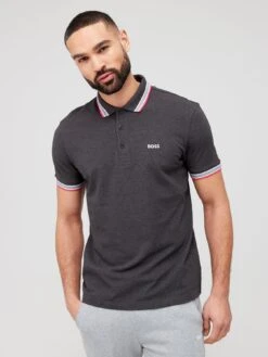 BOSS Paddy Regular Fit Polo Shirt-Charcoal