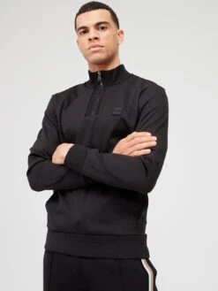 BOSS Sidney 42 Quarter Zip Sweatshirt - Black