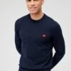 HUGO San Cassius-C1 Crew Neck Jumper - Navy