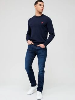 HUGO San Cassius-C1 Crew Neck Jumper - Navy -Barbou Clothing Shop VAOJ3 SQ3 0000000048 NAVY MDo