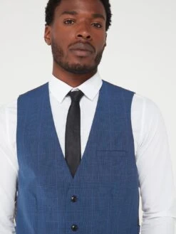 Peter Werth X Very Slim Fit Check Waistcoat -Barbou Clothing Shop VB83P SQ6 0000000048 NAVY MDd2