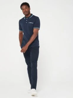 Peter Werth X Very Interlock Tipped Polo - Navy -Barbou Clothing Shop VB8A8 SQ3 0000000048 NAVY MDo