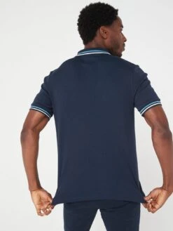 Peter Werth X Very Interlock Tipped Polo - Navy -Barbou Clothing Shop VB8A8 SQ4 0000000048 NAVY MDd