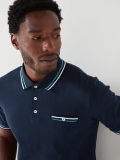 Peter Werth X Very Interlock Tipped Polo - Navy -Barbou Clothing Shop VB8A8 SQ6 0000000048 NAVY MDd2