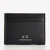 Armani Exchange Leather Credit Card Holder -Barbou Clothing Shop VBX7X SQ1 0000000004 BLACK SLf