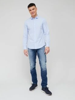 Armani Exchange Tonal Dot Shirt - Light Blue -Barbou Clothing Shop VBY5G SQ3 0000000150 LIGHT BLUE MDo