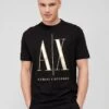 Armani Exchange Large Logo Ax T-shirt - Black -Barbou Clothing Shop VBY5I SQ1 0000000004 BLACK MDf