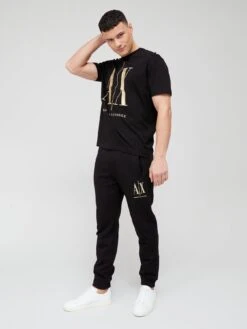 Armani Exchange Large Logo Ax Joggers - Black -Barbou Clothing Shop VBY6D SQ3 0000000004 BLACK MDo