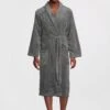 DKNY Colts Fleece Dressing Gown - Dark Grey -Barbou Clothing Shop VBZQ8 SQ1 0000000070 DARK GREY MDf